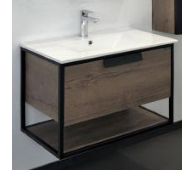 Тумба-умывальник Comforty Бонн-75 дуб темный с раковиной Comforty 75E 00-00006487 