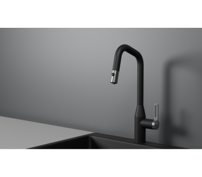 Смеситель для кухни GRANULA GR-8171, ТУРМАЛИН, С ВЫДВИЖНЫМ ИЗЛИВОМ 