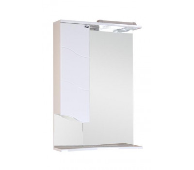 Шкаф-зеркало Onika Лайн 58 белый, левый, с подсветкой 205819 Шкаф-зеркало Onika Лайн 58 белый, левый, с подсветкой 205819