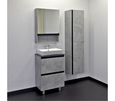 Тумба-умывальник Comforty Эдинбург-60Н бетон светлый с черной столешницей с раковиной Comforty 9055RA-50 Тумба-умывальник Comforty Эдинбург-60Н бетон светлый с черной столешницей с раковиной Comforty 9055RA-50