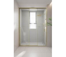 Душевая дверь раздвижная Veconi Premium Prato 300 G-R, 1300х2000, золото брашированный PR3/R-130-01-G-C4 