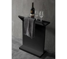 Столик для ванной комнаты ABBER Stein AS1637MB с полотенцедержателем, черный матовый 