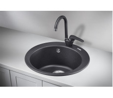Кухонная мойка GRANULA 4801, ЧЁРНЫЙ, кварц 