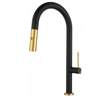 Смеситель для кухни Rivelato Asti U-обр. с выдвижной лейкой D-35ммoro 3972500 nero oro Смеситель для кухни Rivelato Asti U-обр. с выдвижной лейкой D-35ммoro 3972500 nero oro