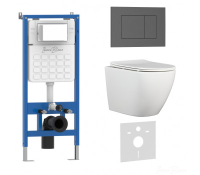 Комплект 3в1 IBERICA BLANCA инсталляция SILENCIO, унитаз BILBAO ALTO белый, кнопка смыва ESTI-S серый матовый (IB001.BLA.234.856) Комплект 3в1 IBERICA BLANCA инсталляция SILENCIO, унитаз BILBAO ALTO белый, кнопка смыва ESTI-S серый матовый (IB001.BLA.234.856)