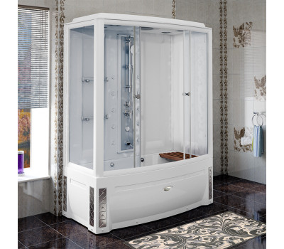 Душевой бокс Radomir Элис 1 168x85 R 1-04-1-2-4-0950 с баней профиль Белый стекло прозрачное