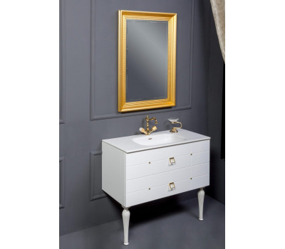 Тумба Armadi Art Piazza 80 белая + Золото 841-080-WG 