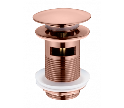 Слив для раковины, автомат(клик-клак) COPPER BRUSHED c переливом Boheme 612/2-CB брашированная медь 