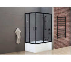 Душевой угол с поддоном Royal Bath RB 8120BP-T-BL (прозрачное) правый черный 