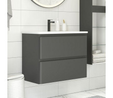 Тумба с раковиной Aquanet Эмбер 60 2 ящ. цв.черный матовый (раковина Luxury) 00332495 Тумба с раковиной Aquanet Эмбер 60 2 ящ. цв.черный матовый (раковина Luxury) 00332495