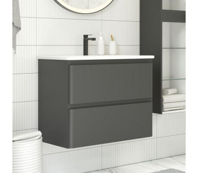 Тумба с раковиной Aquanet Эмбер 60 2 ящ. цв.черный матовый (раковина Luxury) 00332495 Тумба с раковиной Aquanet Эмбер 60 2 ящ. цв.черный матовый (раковина Luxury) 00332495