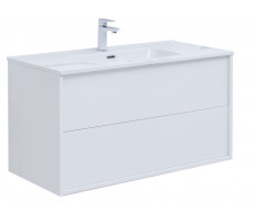 Тумба c раковиной Lino 100 (Flat) белый глянец (298566) 