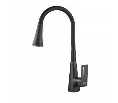 Смеситель для кухни с гибким изливом Raffine F313H-3, черный