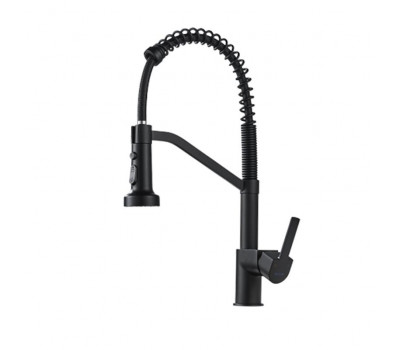 Смеситель для кухни с гибким изливом Shevanik S963H, черный