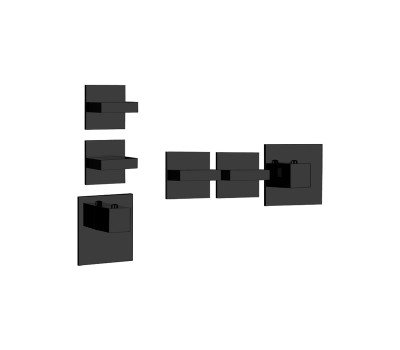 Термостат смеситель для душа GESSI Rettangolo 43214#299 Черный матовый 