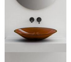 Раковина накладная прозрачная ABBER Kristall AT2812Opal коричневая Раковина накладная прозрачная ABBER Kristall AT2812Opal коричневая