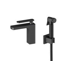 Смеситель для раковины с гигиеническим душем Timo Torne 4360/03G черный черный 