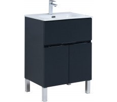 Тумба под раковину Aquanet Алвита New 60 1 ящик, 2 дверцы, антрацит Тумба под раковину Aquanet Алвита New 60 1 ящик, 2 дверцы, антрацит