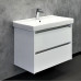 Тумба-умывальник Comforty Дублин-75 белый глянец с раковиной Comforty 8057 