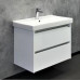 Тумба-умывальник Comforty Дублин-75 белый глянец с раковиной Comforty 8057 