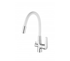 Смеситель для кухонной мойки ESKO Coral CL 03 W хром | белый Смеситель для кухонной мойки ESKO Coral CL 03 W хром | белый