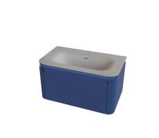 Тумба под раковину подвесная Knotlor ЦВЕТЕНИЕ 79 см глубокий синий матовый 