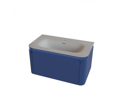 Тумба под раковину подвесная Knotlor ЦВЕТЕНИЕ 79 см глубокий синий матовый 