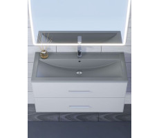 Раковина для ванной кварцевая Uperwood Foster Quartz 100х45,5х17,5 см, серая матовая, бетон 291030045 Раковина для ванной кварцевая Uperwood Foster Quartz 100х45,5х17,5 см, серая матовая, бетон 291030045