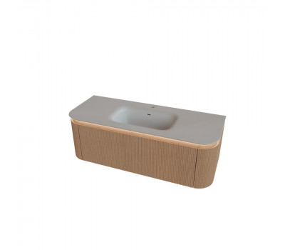 Тумба под раковину подвесная Knotlor ОБЛАКО 119 см светлый ясень рифленая 