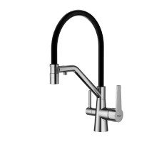 Смеситель Raglo для кухни со съемным гибким изливом, с магнитным фиксатором излива, с подключением фильтра питьевой воды R80.62.05 сатин Смеситель Raglo для кухни со съемным гибким изливом, с магнитным фиксатором излива, с подключением фильтра питьевой воды R80.62.05 сатин