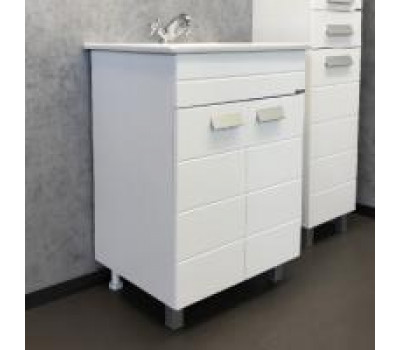 Тумба-умывальник Comforty Модена 60М белая с раковиной Quadro 60 00-00001642 