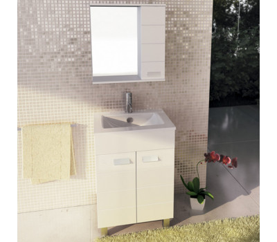 Тумба-умывальник Comforty Модена 60М белая с раковиной Quadro 60 