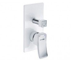 Смеситель для ванны и душа WasserKRAFT Aller 1060 WHITE 10641W белый матовый/хром 