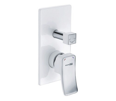 Смеситель для ванны и душа WasserKRAFT Aller 1060 WHITE 10641W белый матовый/хром 