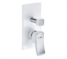 Смеситель для ванны и душа WasserKRAFT Aller 1060 WHITE 10641W белый матовый/хром Смеситель для ванны и душа WasserKRAFT Aller 1060 WHITE 10641W белый матовый/хром