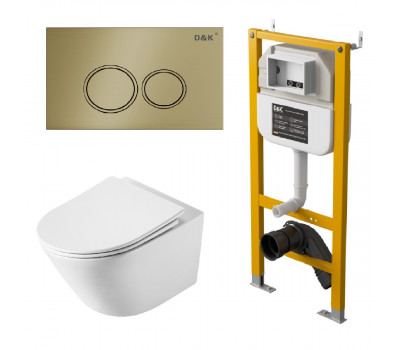 Комплект DQ унитаз DT1476516, инсталляция DI8050127, клавиша смыва DB1529007 (DS1471605) 