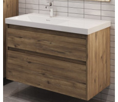 Тумба под раковину Aquanet Nova Lite 2.0 100 напольная, дуб рустикальный, левая 00346348 