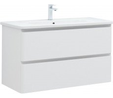 Тумба с раковиной Aquanet Эмбер 105 2 ящ. цв.белый матовый (раковина Urban) 00332498 