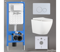 Комплект 3в1 IBERICA BLANCA инсталляция SILENCIO, унитаз BILBAO ALTO белый, кнопка смыва INOX-O белый матовый (IB001.BLA.234.811) Комплект 3в1 IBERICA BLANCA инсталляция SILENCIO, унитаз BILBAO ALTO белый, кнопка смыва INOX-O белый матовый (IB001.BLA.234.811)