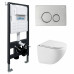 Комплект подвесной унитаз ABBER Bequem AC1131TC белый, с закрытым дном с инсталляцией AC0105 и кнопкой AC0121 хром глянцевый Комплект подвесной унитаз ABBER Bequem AC1131TC белый, с закрытым дном с инсталляцией AC0105 и кнопкой AC0121 хром глянцевый