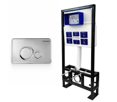 Инсталляция BETTOSERB Sava Free Standing+клавиша смыва TWIN хром глянец (SFS40006464) 