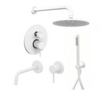 Комплект смесителей PAFFONI Light KITLIG018BO006 белый матовый Комплект смесителей PAFFONI Light KITLIG018BO006 белый матовый