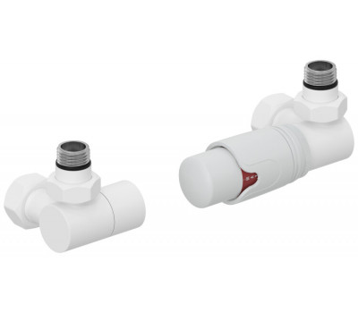 Терморегулятор Сунержа 3D автоматический G 1/2" НР х G 3/4" НГ набор правый цвет-белый матовый 30-1422-0001 