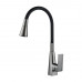 Смеситель для кухни с гибким изливом Shevanik S543T-3, оружейная сталь/черный