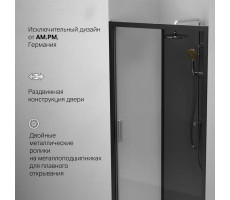 Дверь душевая в нишу AM.PM Gem W90G-100-1-195BG Стекла прозрачное, тонированное; профиль черный 