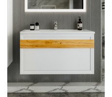 Тумба под раковину подвесная Бриклаер БЕРЛИН 100 белый Тумба под раковину подвесная Бриклаер БЕРЛИН 100 белый