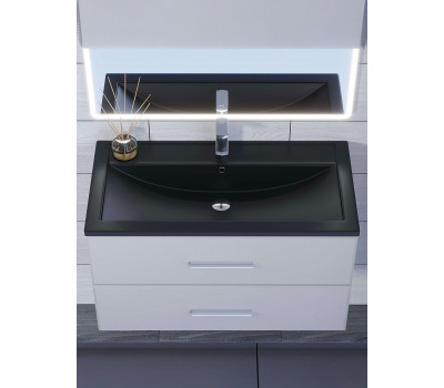 Раковина для ванной кварцевая Uperwood Foster Quartz 90х45,5х17,5 см, черная матовая, уголь 291030042 