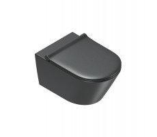 Унитаз подвесной 55x35, безободковый, смыв Tornado, покрытие Twinglaze+ Catalano Zero 0111550022 черный матовый 