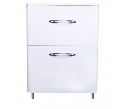 Тумба напольная Style Line Каре 60 (2 ящ.) Люкс белая, PLUS СС-00002265 