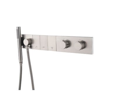 Смеситель ZODIAC THERMO с ручным душем NIKEL BRUSH Boheme 133-SYS-NB брашированный никель 